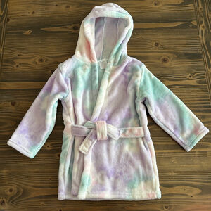 Rising Star Baby Tie Dye Hooded Robe 12–24M Purple Green Cozycore